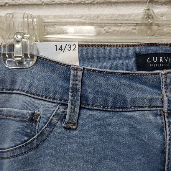 Curve Appeal Light Blue Women's Stretch Skinny Jeans - Picture 3 of 7